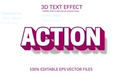 Actie 3D bewerkbare Vector Eps-teksteffectsjabloon