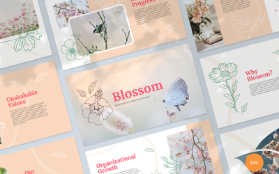 Blossom — wiosenny uniwersalny szablon prezentacji Google Slides