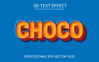 Choco 3D edytowalny wektor Eps projekt efektu tekstowego.