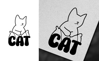 Diseño de logotipo de gato de almohada - Identidad de marca
