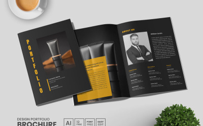 Layout del portfolio di progettazione e portfolio fotografico del modello di portfolio di progettazione grafica