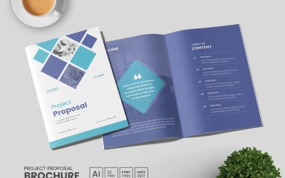 Modello di brochure per proposte di progetti aziendali, layout del profilo aziendale