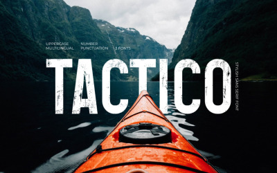Tactico – Distressed, félkövér betűtípus