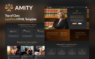 Amity: Zvyšte úroveň své právní praxe pomocí šablony HTML pro responzivní právní firmy