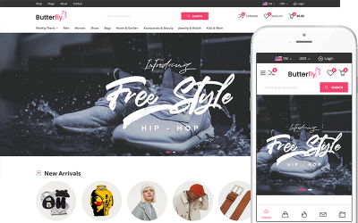 Butterfly — модная одежда для интернет-магазина WooCommerce WordPress Theme