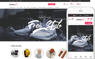 Butterfly - Tema WooCommerce de WordPress para ropa de moda en línea