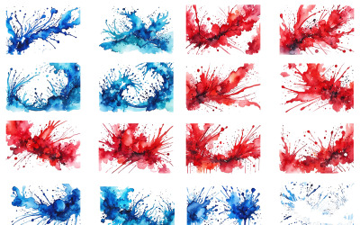 Colorful paint ink splashes PNG