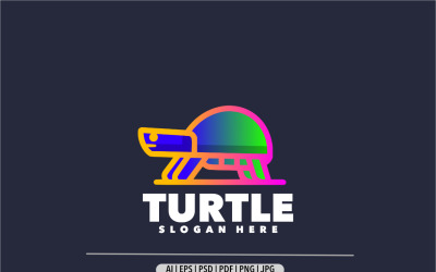Design semplice del logo della linea sfumata della tartaruga