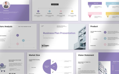 Diseño de plantilla de presentación de plan de negocios inteligente