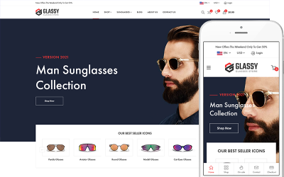 Glassy - Glasögon, Optical Store WooCommerce WordPress-tema