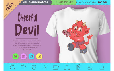 Joyeux petit diable. Mascotte d&amp;#39;Halloween.
