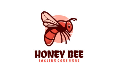 Logo della mascotte semplice dell&amp;#39;ape del miele 1