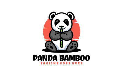 Panda-Bambus-Maskottchen-Cartoon-Logo