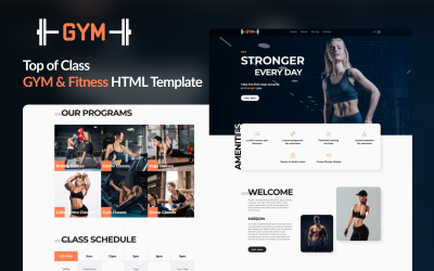 通过“Gym”释放您的潜力 – 尖端的健身和健身房 HTML 模板