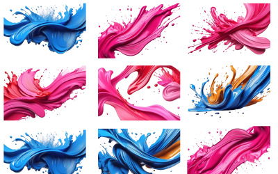 Vibrant Rainbow Powder Burst Explosion Background,  Abstract ink splash paint background