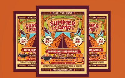 Zomerkamp Vakantie Flyer Sjabloon