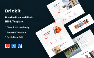 Brickit — кирпичный и блочный шаблон веб-сайта