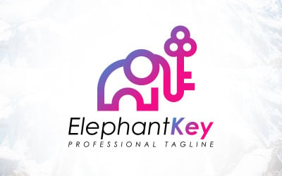 Design creativo del logo della chiave dell&amp;#39;elefante