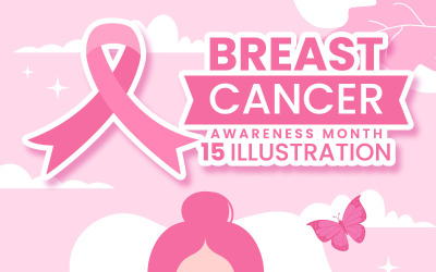 15 Illustrazione del mese di sensibilizzazione sul cancro al seno