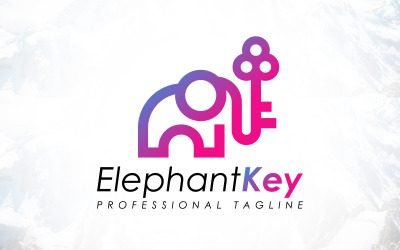 Kreativ design för elefantnyckellogotyp