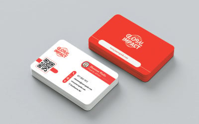 Профессиональная визитная карточка - двусторонняя визитная карточка - красные оттенки