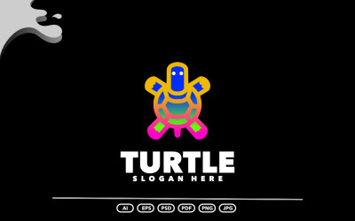 Turtle line gradiens design logó