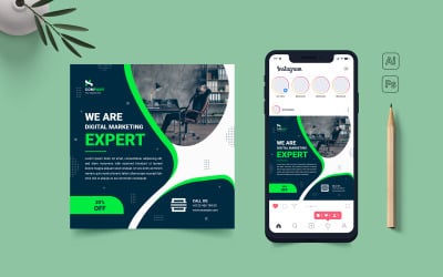 Corporate Social Media Post Template Layout