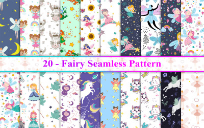 Fairy naadloos patroon, Fairy patroon, Fairy digitaal papier, kinderen naadloos patroon