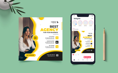 Modello di banner per post e social media di Instagram