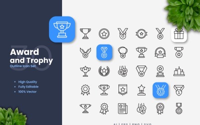 30 нагород і трофей структури набір іконок