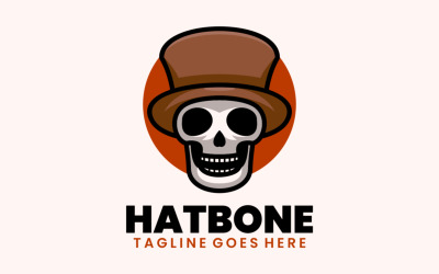 Chapéu com logotipo de desenho animado de mascote de osso