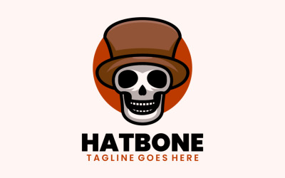 Hut-Knochen-Maskottchen-Cartoon-Logo