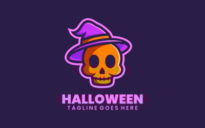 Logotipo de dibujos animados de la mascota de Halloween 3
