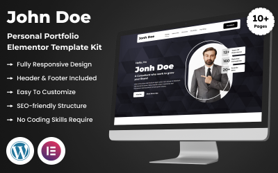 John Doe — zestaw szablonów elementów portfolio osobistego
