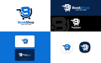 Дизайн логотипа векторного книжного магазина