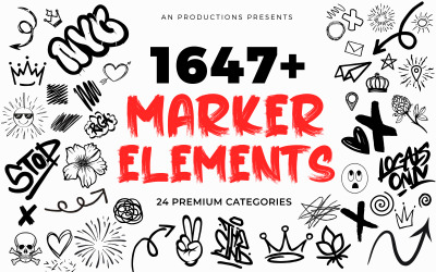 1647+ Éléments PNG Premium Marker
