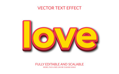 Kärlek redigerbar vektor Eps 3D-texteffektmalldesign