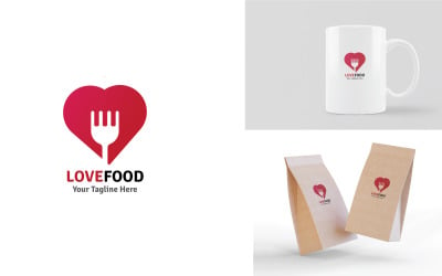 Love food logo template. food logo.