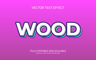 Trä redigerbar vektor Eps 3D-texteffektmalldesign