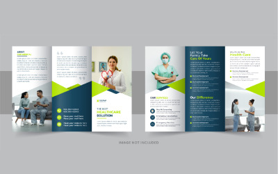 Opieka zdrowotna lub medyczna potrójna broszura