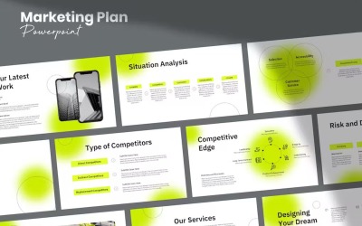 Powerpoint de Modelo de Plano de Marketing