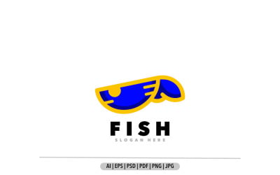 Иллюстрация логотипа рыбы простой дизайн