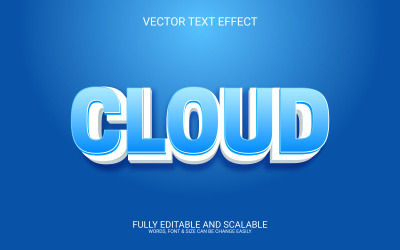 Modello effetto testo Cloud 3D Editable Vector Eps