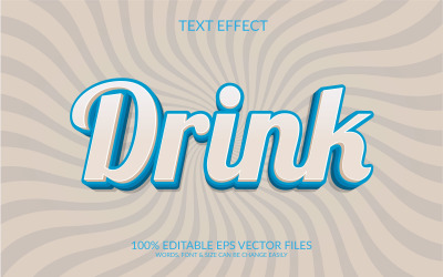 Напій 3D Vector Eps Text Effect Template Design