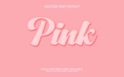 Pink 3D Editable Vector Eps Text Effect Template
