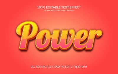 Шаблон Power 3D Editable Vector Eps Text Effect