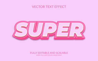 Super fullt redigerbar 3D vektor Eps texteffektmall