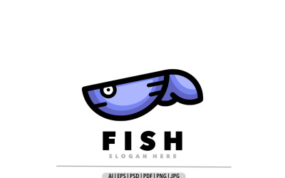 Vis oceaan eenvoudig logo ontwerp