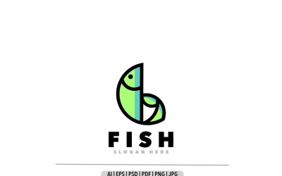 Fish line simple design logo unique