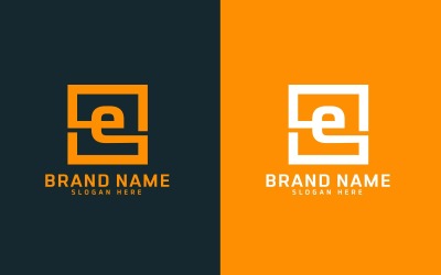 Marchio E lettera Logo Design - Lettera minuscola